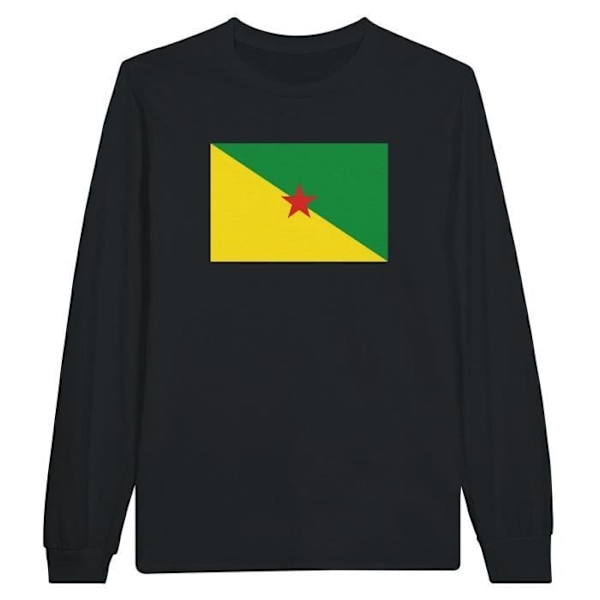 Guyana Flag pitkähihainen musta T-paita Svart XXL