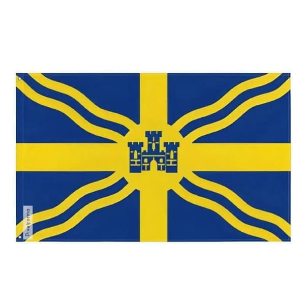 Flagga - Castlegar - 60 x 90 cm - Polyester - Tryck fram/ bak - Metalöljetter Flerfärgad