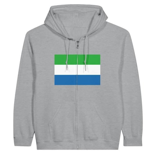 Sierra Leone Flag vetoketjuhuppari harmaa Grå XXXL