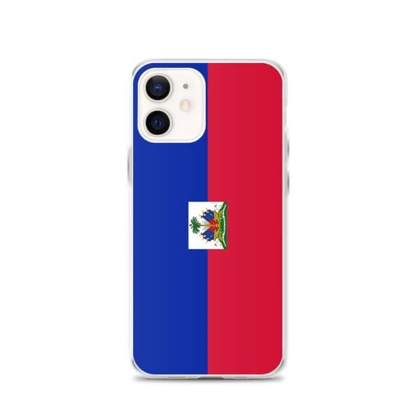 iPhone Cover - PIXELFORMA - iPhone 12 - Haitianske Flag - Blød Silikone - Fuld Beskyttelse Blå röd