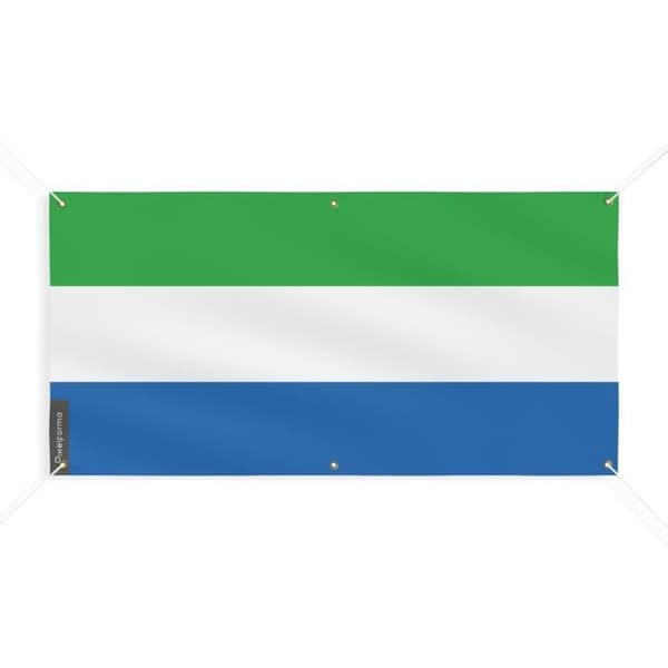 Sierra Leonen lippu 6 silmukkaa 160x320cm polyesteriä