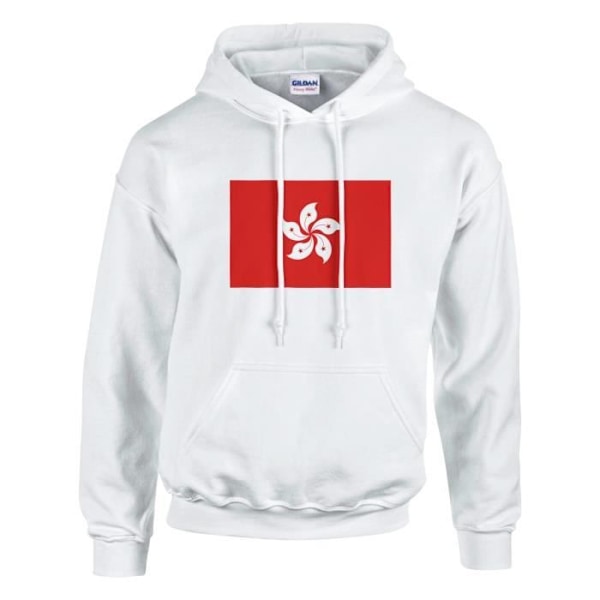 Hong Kong Flag Hoodie i Vit Vit jag