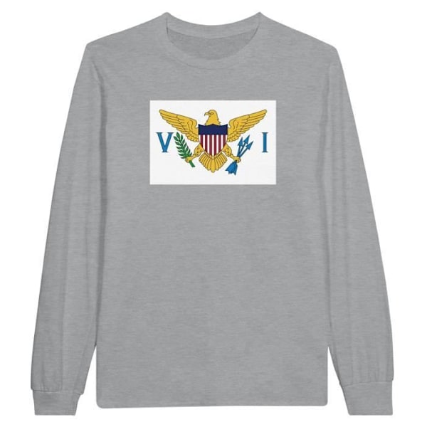 US Virgin Islands Flag langærmet T-shirt i grå Grå M