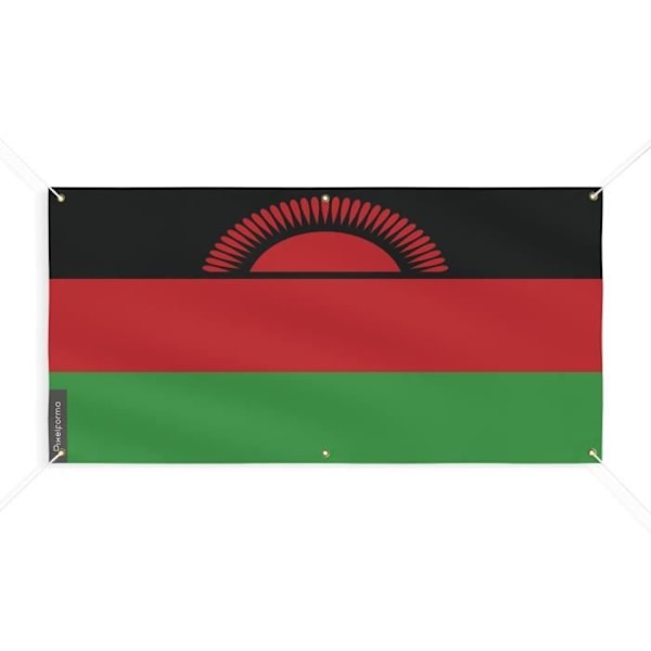 Malawi Flag Banner 6 Øjer 80x160cm i polyester