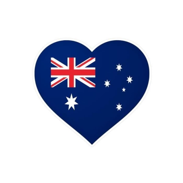 Hjärtklistermärke Australiens flagga 3,0x4,5cm i 1000 bitar