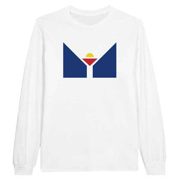 Langærmet t-shirt Flag of Saint Martin Fransk Vestindien i hvid Vit XL