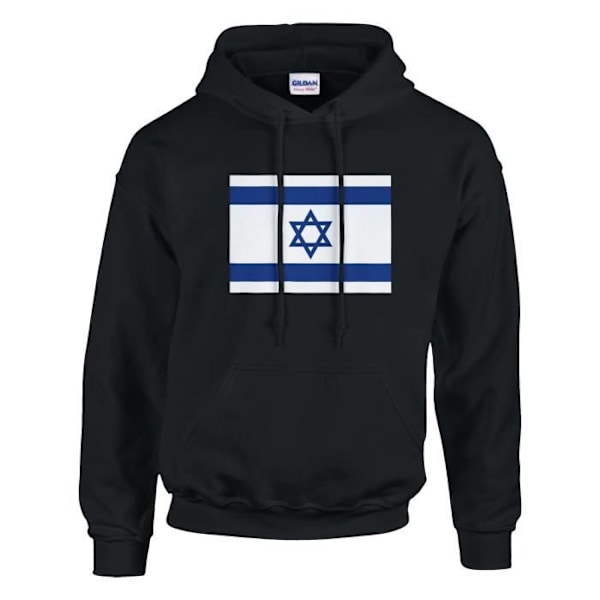 Israel Flag hættetrøje i sort Svart XXXXL