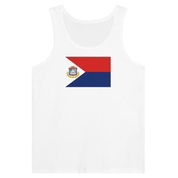 Saint Martin Flag Linne i Vit Vit S