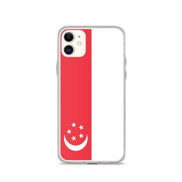 Coque - PIXELFORMA - iPhone 11 - Sæ Flag - Blød silicone - Fuld beskyttelse Singapores flagga