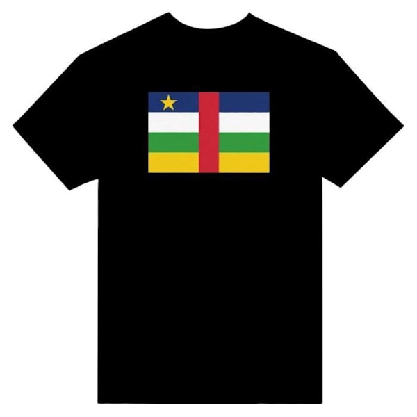 Den Centralafrikanske Republik Flag T-shirt i sort farve Svart XXL