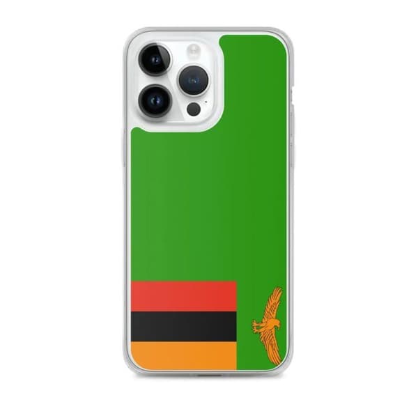 Zambiska flagga mobilskal - iPhone 14 Pro Max Flerfärgad