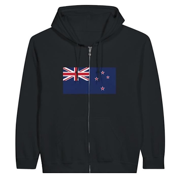 Musta New Zealand Flag vetoketjuhuppari Svart S