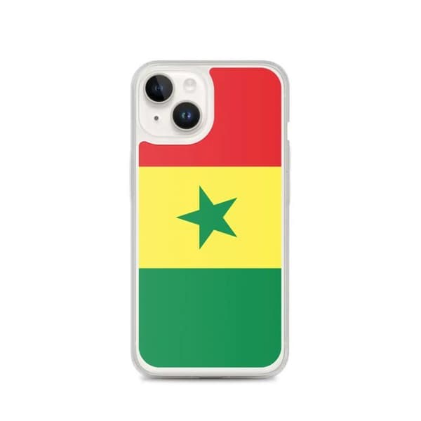 Coque til iPhone - PIXELFORMA - iPhone 14 - Senegal flag - Blød silikone - Letvægtsdesign Grön, gul, röd