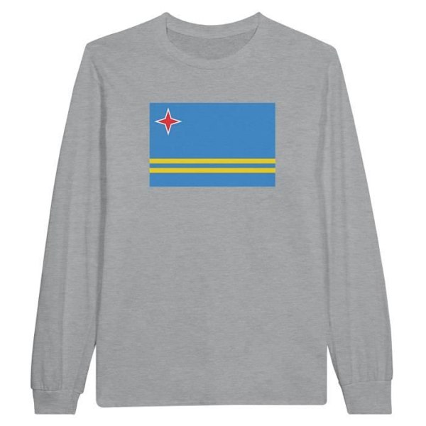 Aruba Flag langærmet T-shirt i grå Grå S