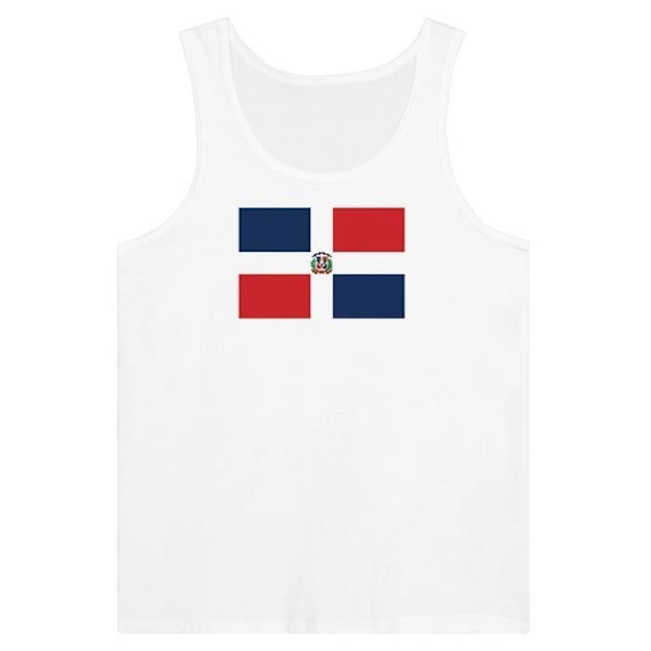 Dominikanske Republik Flag Tank Top i hvid Vit XL