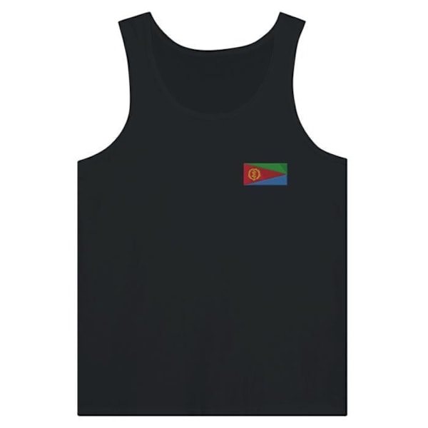 Eritrea Flag Embroidery Tank Top i Sort Svart XS