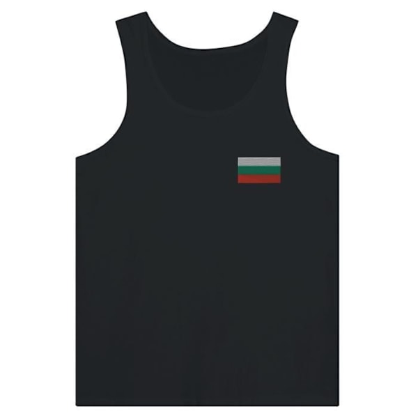 Bulgaria Flag Embroidery Tank Top i Sort Svart M