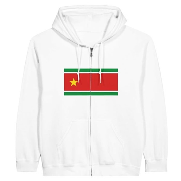 Guadeloupe Flag Hoodie med dragkedja i Vit Vit XXXL