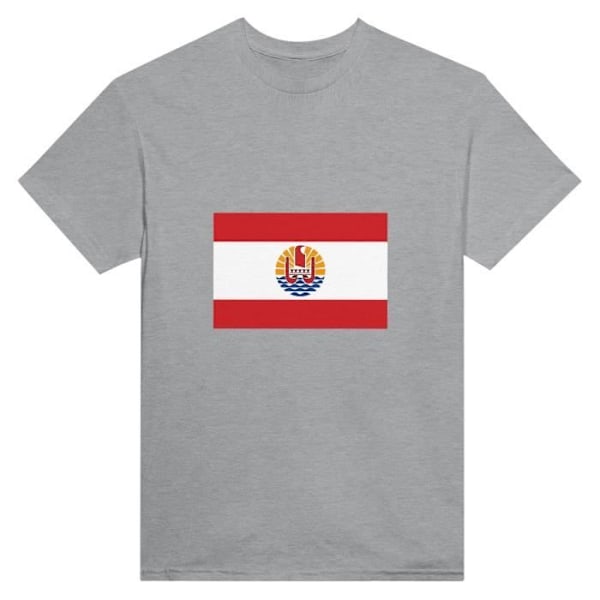 Fransk Polynesiens flag T-shirt i grå farve Grå XL