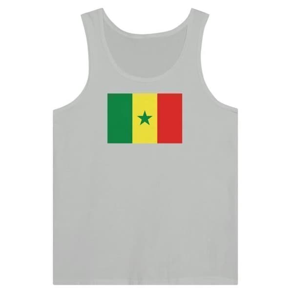 "Top - Senegalin lippu - Harmaa - 100% puuvilla - Slim fit - Unisex" Grå S