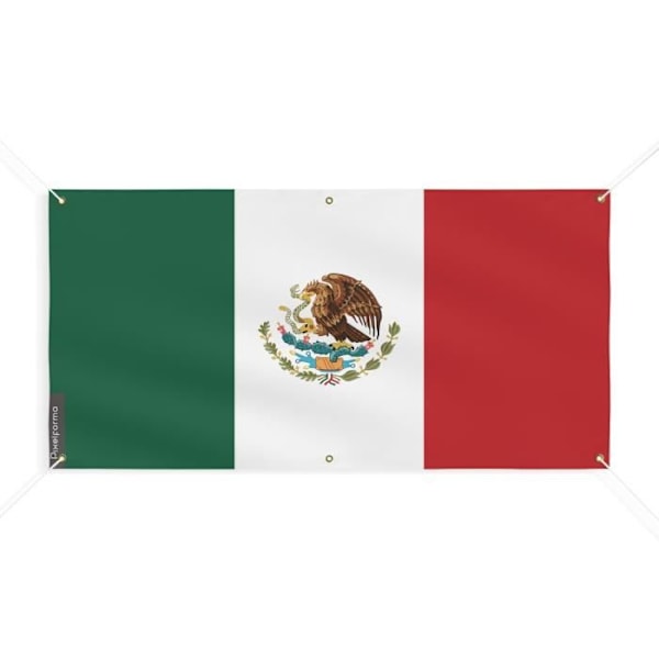 Banner Flag of Mexico 6 Øjer 180x360cm i polyester