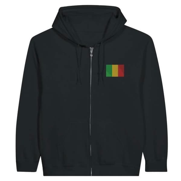 Hættetrøje - PIXELFORMA - Mali's flag - Elegant broderi - Polyester-Bomuld - Optimal komfort Svart M