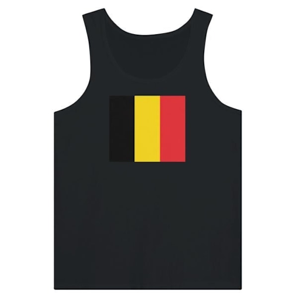 Belgien Flag Tank Top i Sort Svart jag