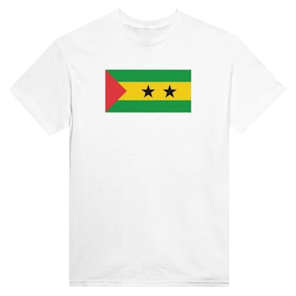 Sao Tomé och Principes flagga T-shirt i vit färg Vit XXL