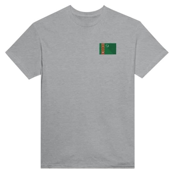 Turkmenistan Flag Broderi T-Shirt i Grå Grå XXL