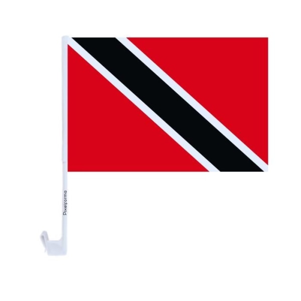 Trinidad og Tobago bilflag i polyester 14x21cm 10 stk