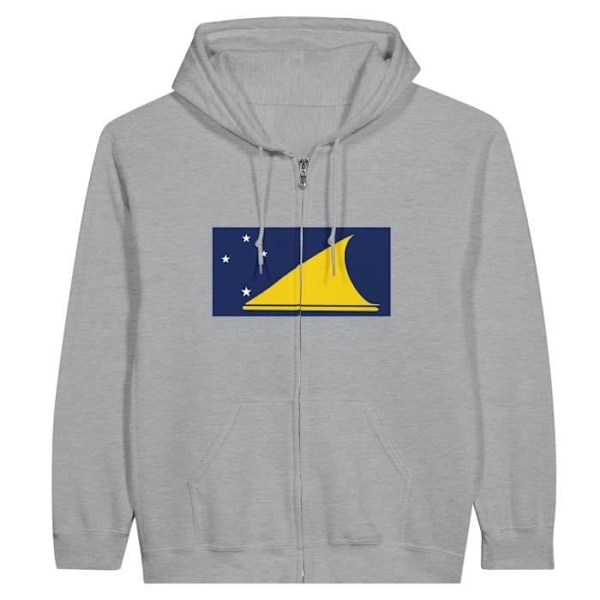 Tokelau Flag Zip Hoodie i grått Grå XXL