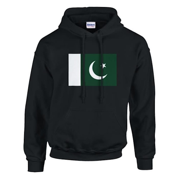 Pakistan Flag hættetrøje i sort Svart XXXXXL