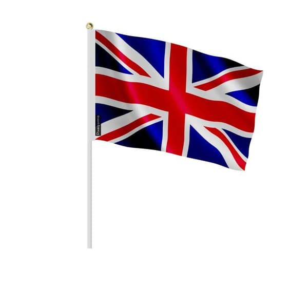 Flag - Storbritannien - Mini - 14 x 21 cm - Polyester - Let og robust Flerfärgad