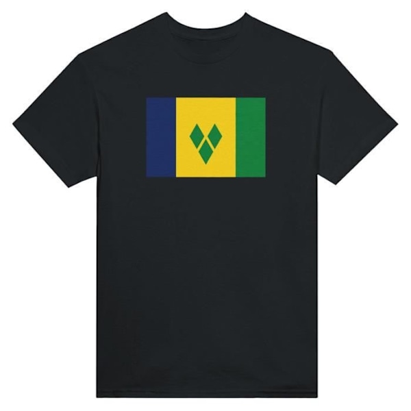 Saint Vincent og Grenadinernes flag T-shirt i sort farve Svart XXXL