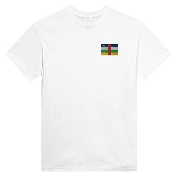 Den Centralafrikanske Republik Flagbroderi T-shirt i hvid Vit XL