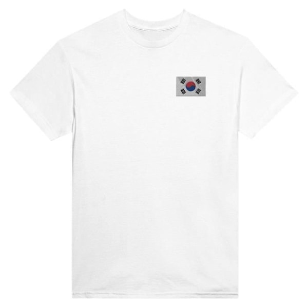 Sydkorea Flag Broderi T-shirt i hvid Vit M