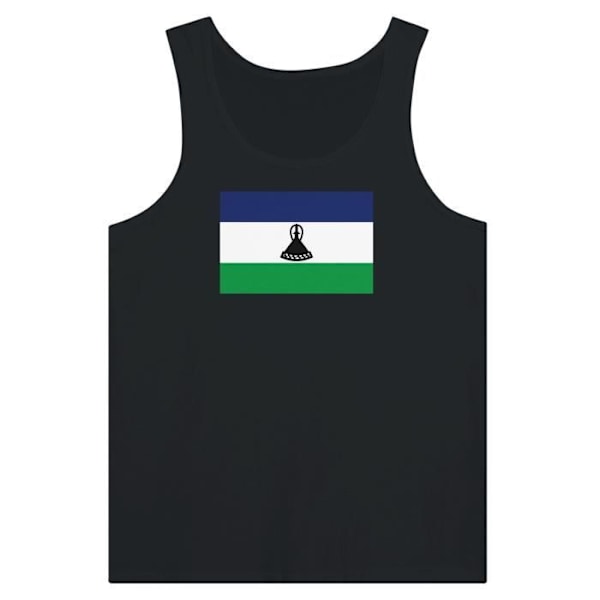 Lesotho Flag Tank Top i Svart Svart XXL