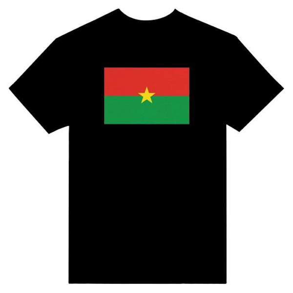 Burkina Faso Flag T-shirt i sort farve Svart S