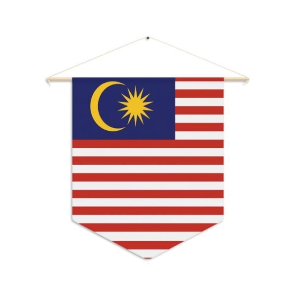 Malaysia flagvimpel til at hænge i lærred 30x45cm