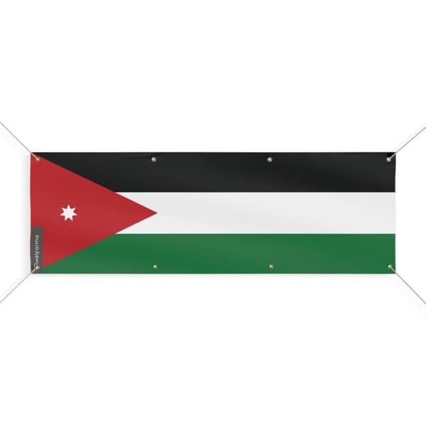 Jordanin lippubanneri 8 silmukkaa 190x570 cm