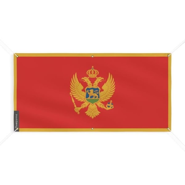 Banner Flag Montenegro 6 Øjer 180x360cm i polyester