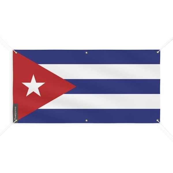 Cuba Flag Banner 6 öljetter 120x240cm i polyester