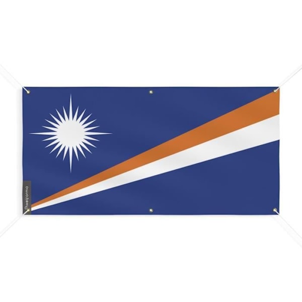 Marshall Islands Flag Banner 6 Øjer 80x160cm i polyester