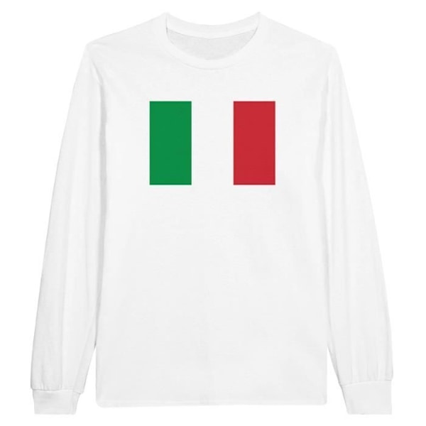 Italien Flag langærmet T-shirt i hvid Vit S