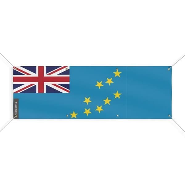 Tuvalu lippubanneri 8 silmukkaa 170x510 cm