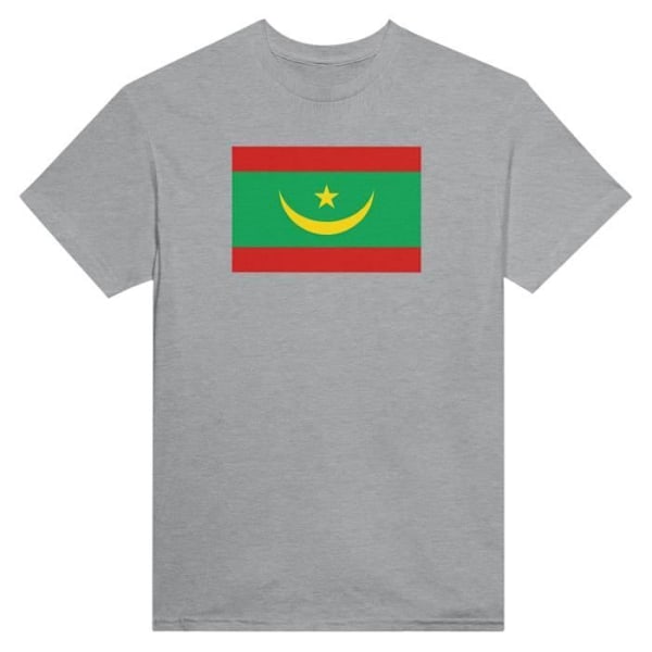 Mauretaniens flag T-shirt i grå farve Grå XXXXXL