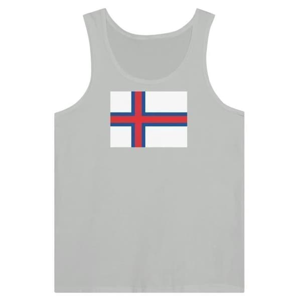 Färöarnas flagga linne i grått Grå jag