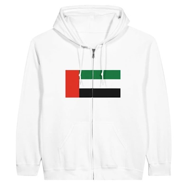 UAE Flag Hoodie med dragkedja i Vit Vit XL