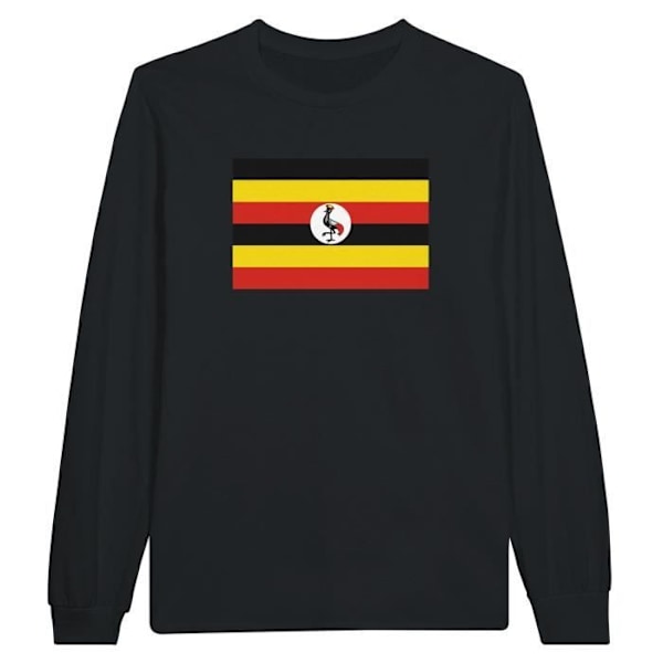 Uganda Flag pitkähihainen musta T-paita Svart XL