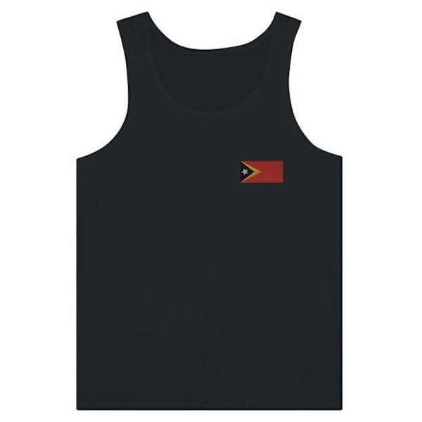 Tanktop Flag fra Østtimor Broderi i sort Svart jag